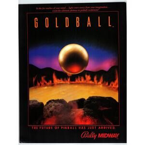 1983 Goldball Bally Midway Pinball Flyer Vintage Arcade Game Ephemera